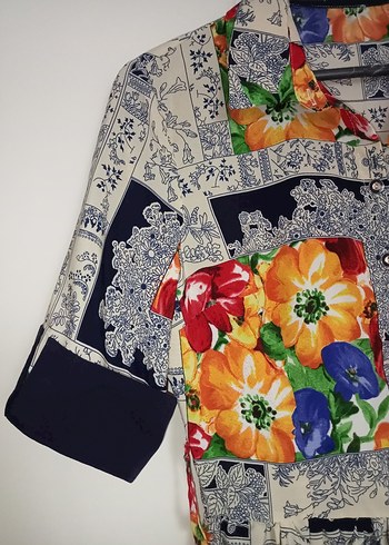 Çiçek Desenli Kısa Kollu Bohem Mini Elbise - Görsel 5