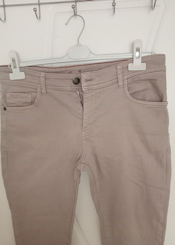 l Beden ten rengi Renk Erkek Bej Normal Kesim Kanvas Pantolon