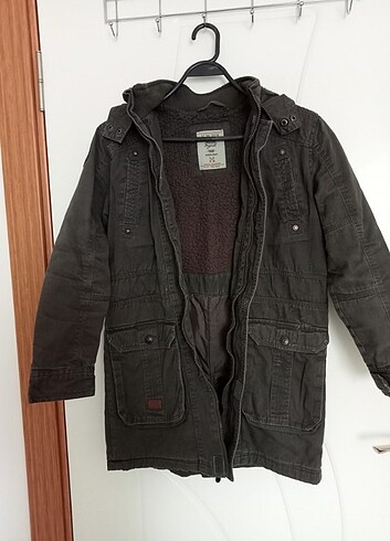 10 Yaş Beden gri Renk LCW Waikiki Erkek Çocuk Parka Kaban