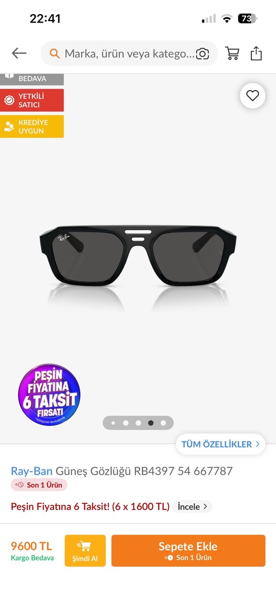 Ray-Ban  Siyah Şeffaf Çerçeveli Gözlük - Görsel 5