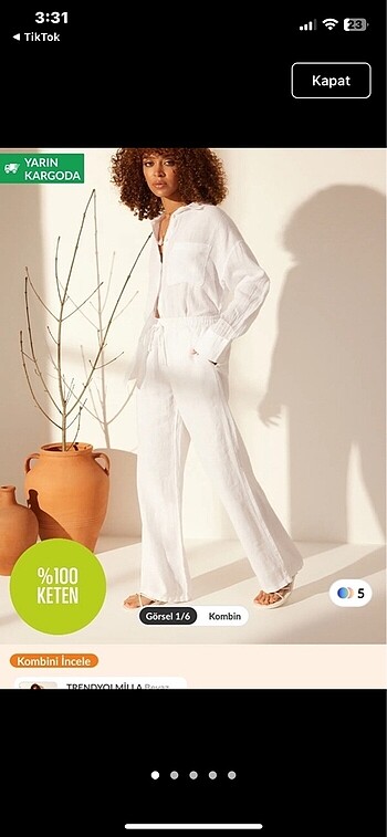 Trendyol keten pantolon