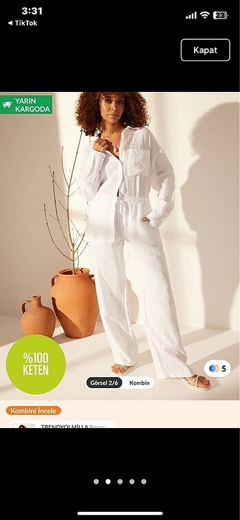 Trendyol & Milla Trendyol keten pantolon