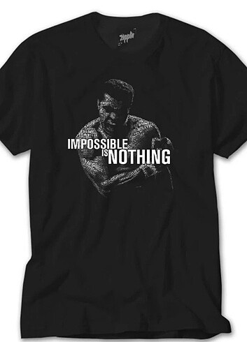 MUHAMMED ALİ İMPOSIBLE İS NOTHİNG BASKILI OVERSİZE TSHİRT 3XL 