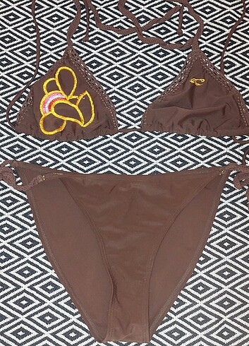 xl Beden kahverengi Renk Bikini 42 yeni