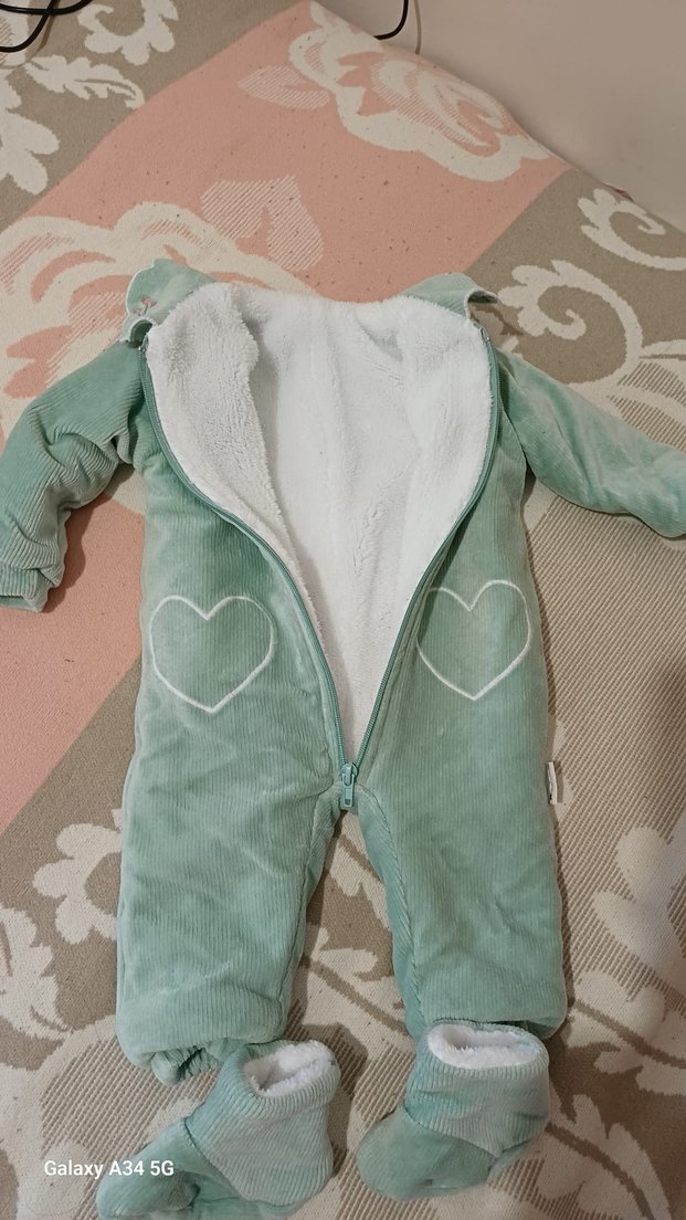 Yeşil Bebek Peluş Kozmonot Tulum - Görsel 2