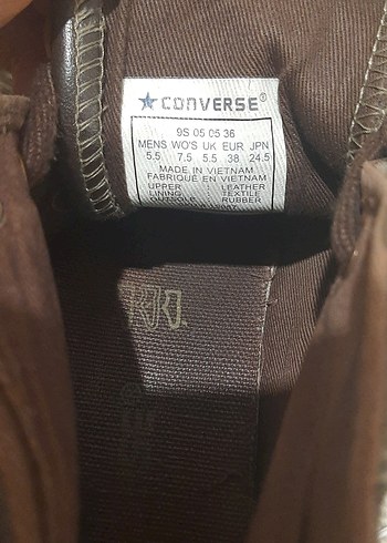 Deri Kahverengi Converse - Görsel 8