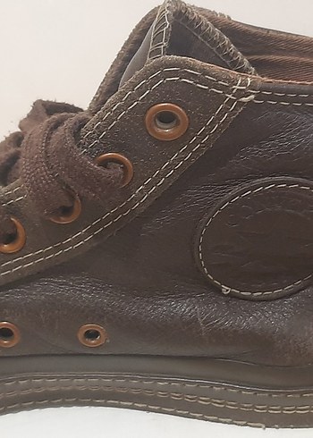 Deri Kahverengi Converse - Görsel 4
