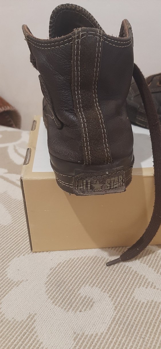 Deri Kahverengi Converse - Görsel 5