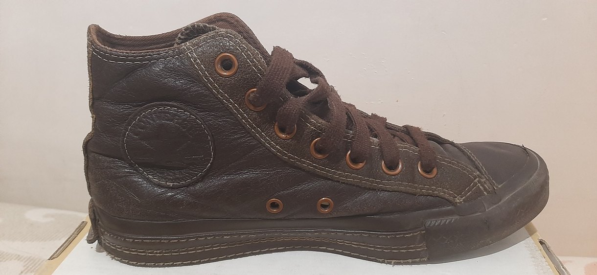 Deri Kahverengi Converse - Görsel 2