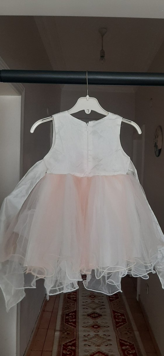 Nakışlı Beyaz Kız Çocuk Elbisesi - Görsel 2