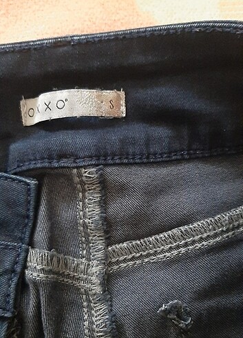 s Beden Oxxo Gül işlemeli kot jeans lacivert S beden