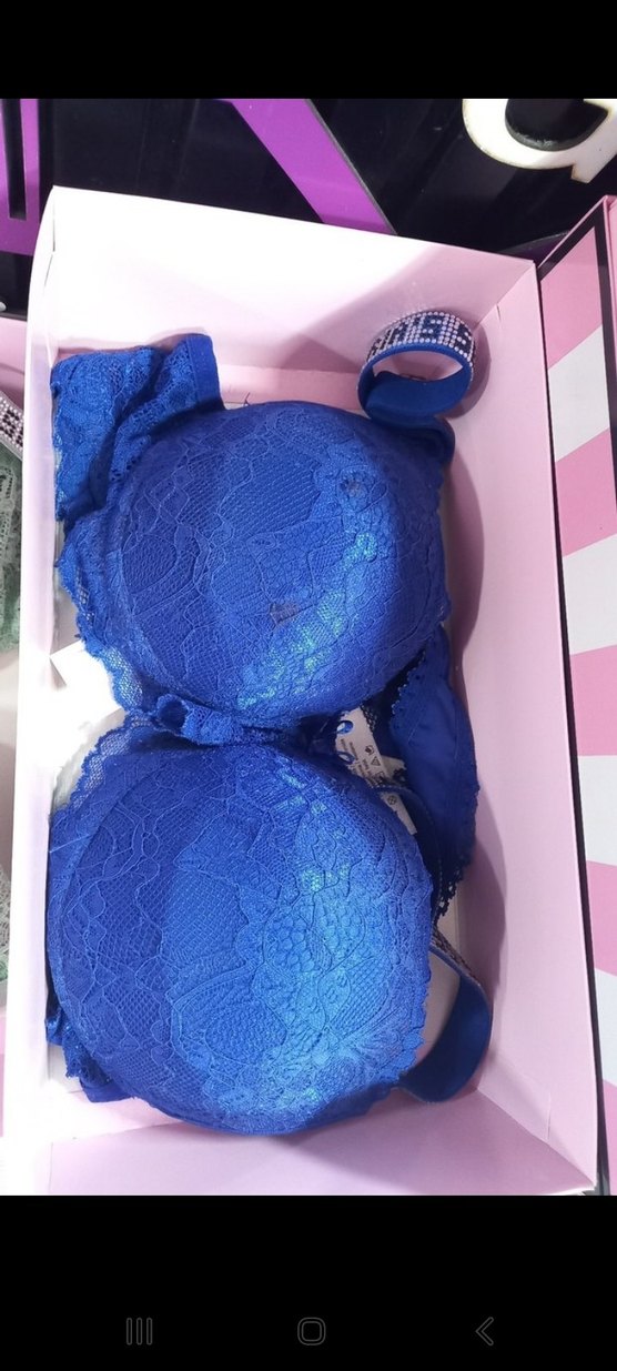 Victoria's Secret Lacivert Dantelli Sütyen ve Külot - Görsel 2