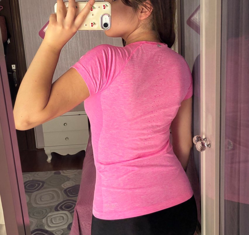 Pembe Kısa Kollu Atletik Tişört - Görsel 2