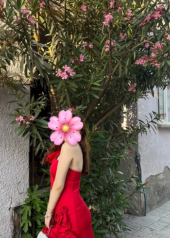 Diğer Kadın Kırmızı Volanlı Mini Elbise