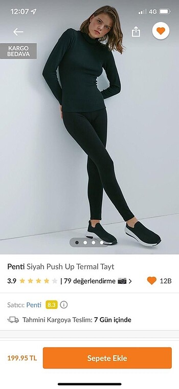 Penti siyah toparlayıcı termal tayt