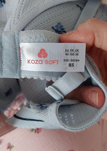 Mavi Midi Sütyen ve Külot Takımı çiçekli - Görsel 4