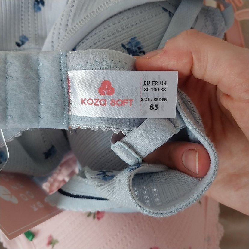 Mavi Midi Sütyen ve Külot Takımı çiçekli - Görsel 4