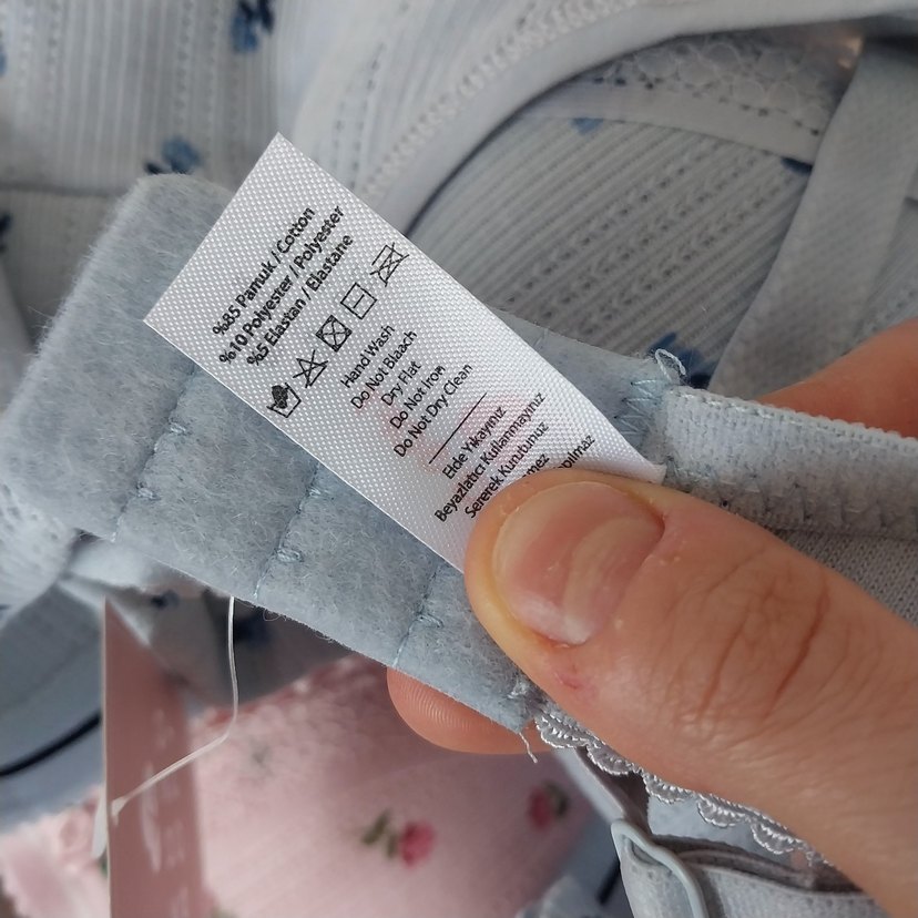 Mavi Midi Sütyen ve Külot Takımı çiçekli - Görsel 5