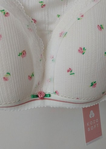 Beyaz güllü çiçekli dantelli Bohem Sütyen takım - Görsel 3