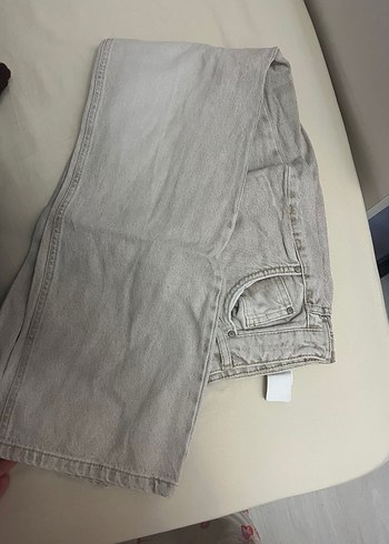 Bej Renkli Kadın Salaş Denim Pantolon - Görsel 3