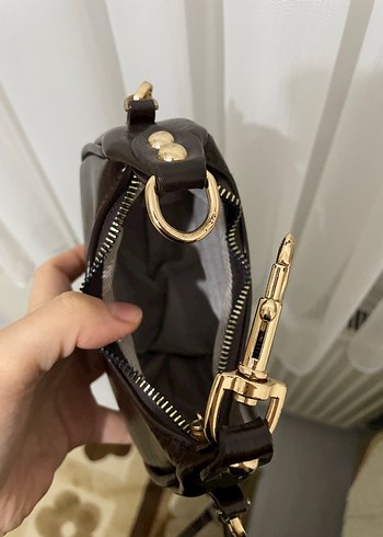 Rues Baby Model Mini Siyah Deri Omuz Çantası - Görsel 4