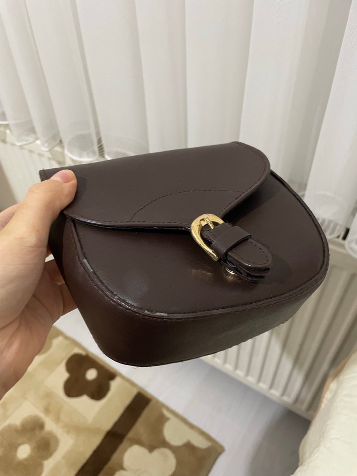 Kahverengi Deri Kadın Çanta - Görsel 4