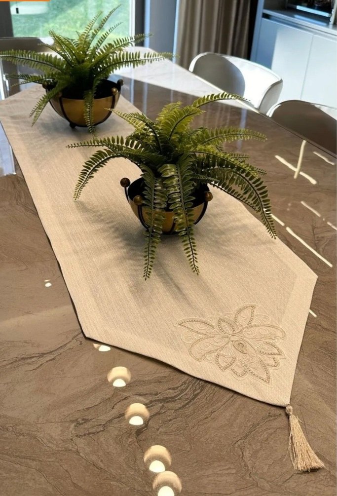 Fransız Dantelli Nakışlı Beyaz Amerikan Servisi - Görsel 3