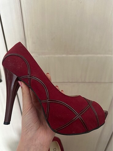 36 Beden Bordo topuklu ayakkabı