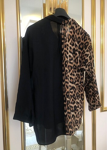 BSL FASHION Zebra desen tunik gömlek