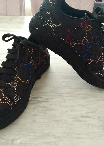 Gucci Taşlı Kalın Taban Spor Ayakkabı - Görsel 7