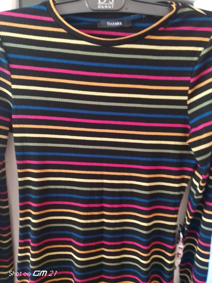 Renkli Kadın Triko Elbise - Görsel 5