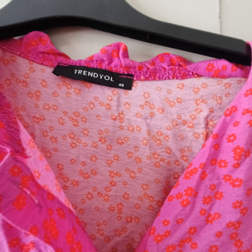 Uzun Kollu Pembe Bohem Uzun Elbise - Görsel 4