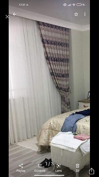 Taç iki kanat don perde