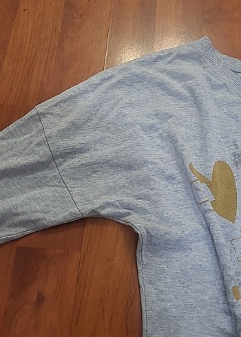 Gri Baskılı Hamile Tişörtü, Uzun Kollu, Salaş - Görsel 4