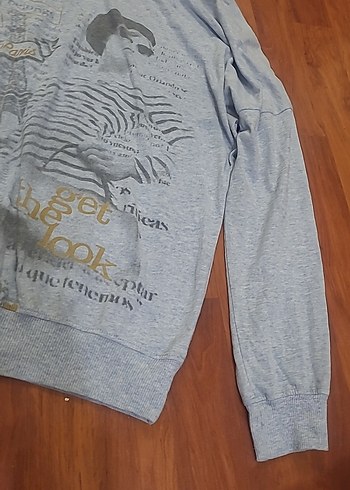 Gri Baskılı Hamile Tişörtü, Uzun Kollu, Salaş - Görsel 2