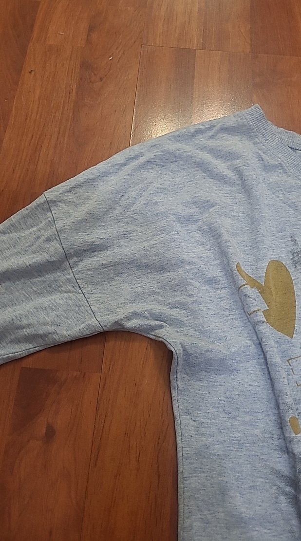 Gri Baskılı Hamile Tişörtü, Uzun Kollu, Salaş - Görsel 4