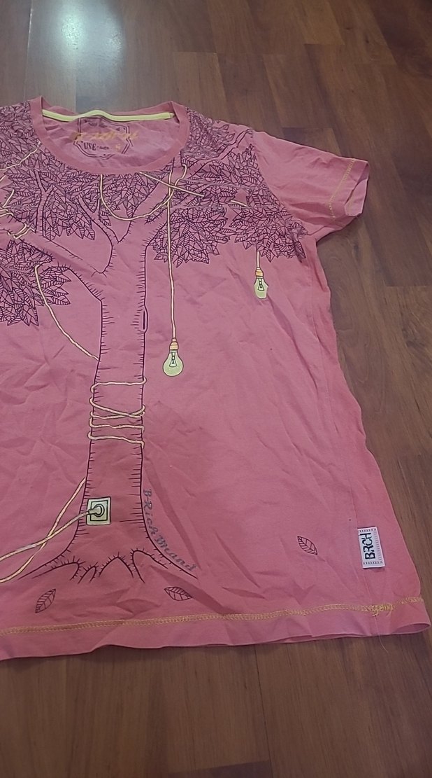 Kız Çocuk Pembe Baskılı Kısa Kollu Tişört - Görsel 3