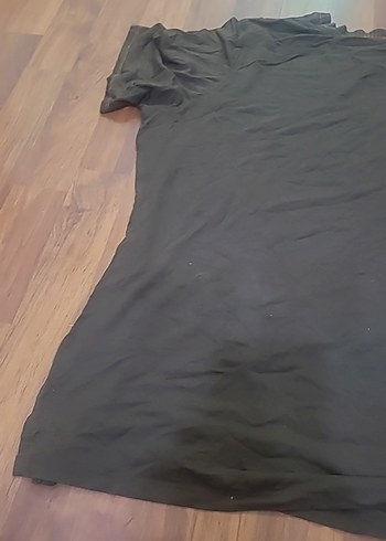 Gri Keten Hamile Tişörtü, Kısa Kollu, Salaş - Görsel 5