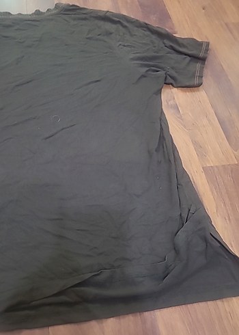 Gri Keten Hamile Tişörtü, Kısa Kollu, Salaş - Görsel 6