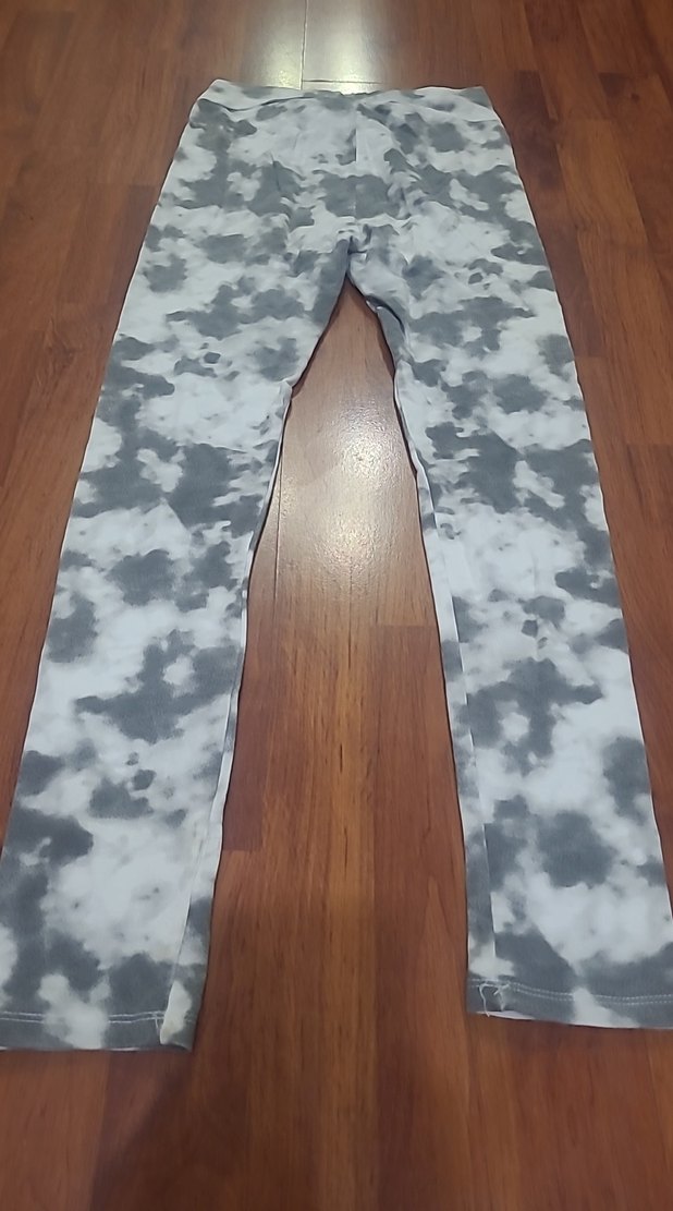 Gri Batik Desenli Kadın Tayt - Görsel 5