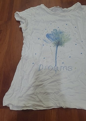 Beyaz Kız Çocuk Bohem Baskılı Tişört - Görsel 2