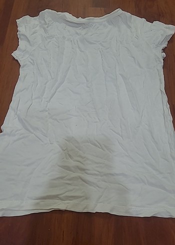 Beyaz Kız Çocuk Bohem Baskılı Tişört - Görsel 4