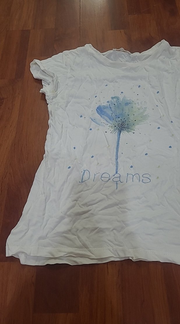 Beyaz Kız Çocuk Bohem Baskılı Tişört - Görsel 2