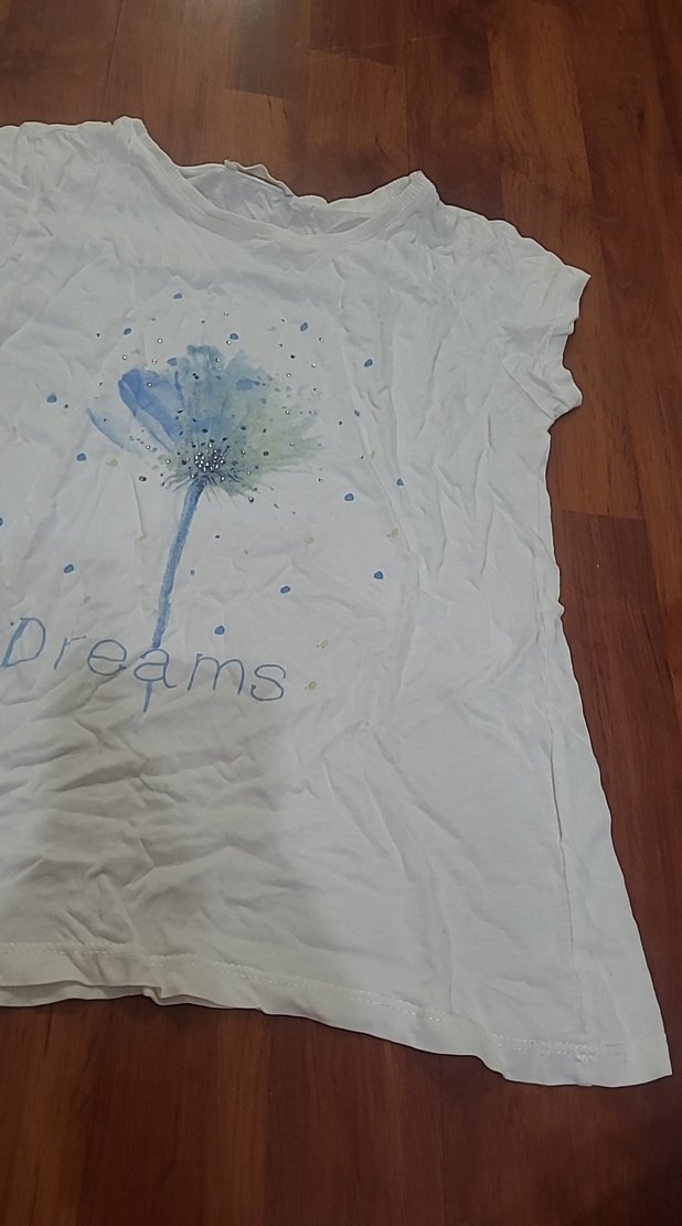 Beyaz Kız Çocuk Bohem Baskılı Tişört - Görsel 3