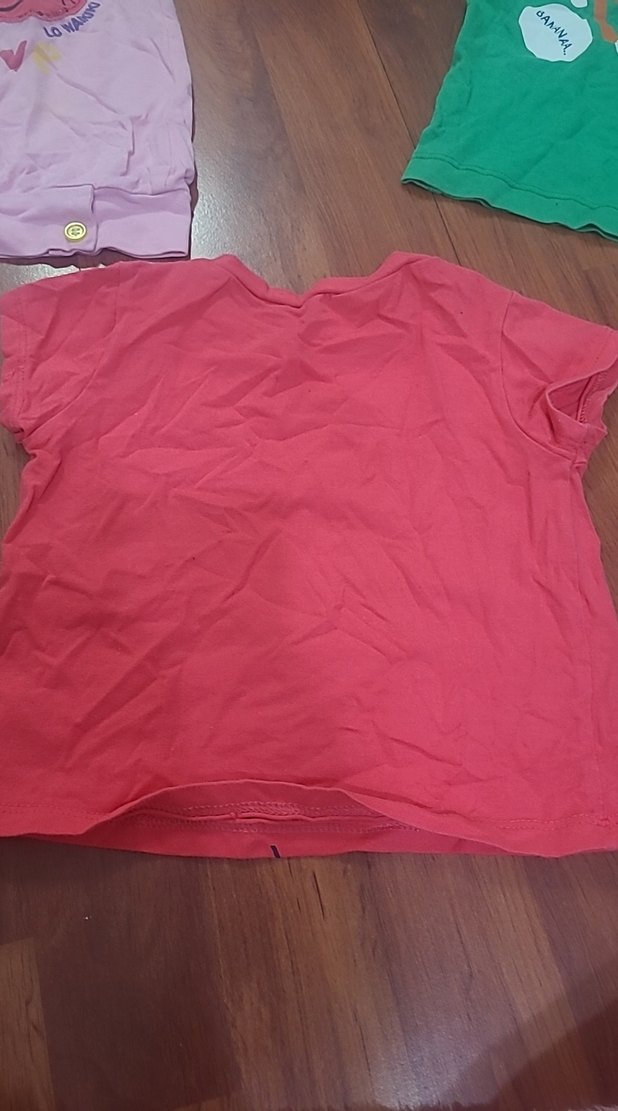 Kız Çocuk Renkli Baskılı Kısa Kollu Tişört - Görsel 5