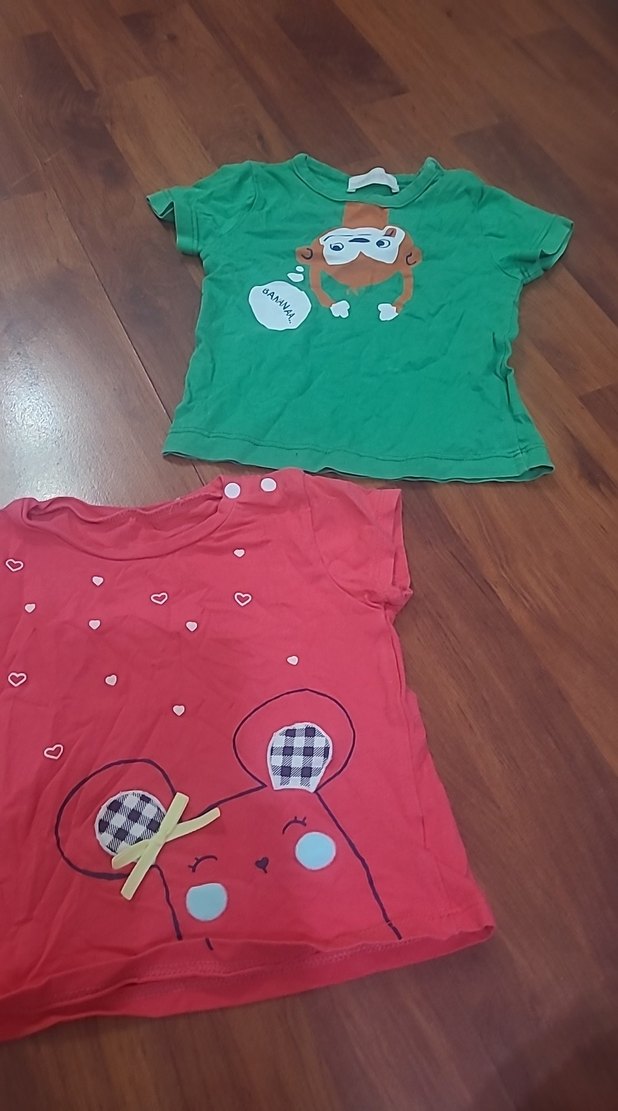 Kız Çocuk Renkli Baskılı Kısa Kollu Tişört - Görsel 3