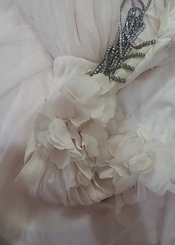 Bej Bohem Straplez Uzun Gelinlik - Görsel 10