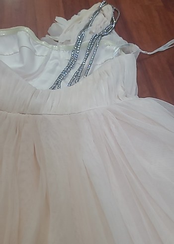 Bej Bohem Straplez Uzun Gelinlik - Görsel 13