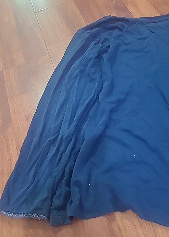 Dantel Detaylı Kız Çocuk Lacivert Uzun Kollu Tişört - Görsel 6