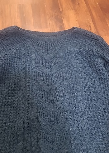 Kadın Mavi Örgü Uzun Kollu Triko Kazak - Görsel 4